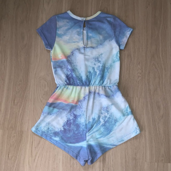 WILDFOX FRENCH TERRY OCEAN WAVE PRINT COZY ROMPER XS URBAN OUTFITTERS - Picture 8 of 10